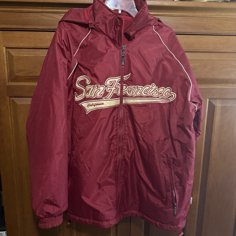 Men's GoGo Fleece Line‎ Jacket San Francisco Full Zip With Detachable Hood Large